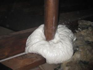 Spray foam being installed in a Florida home