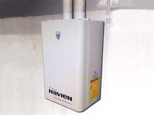 A tankless water heater in Florida -- installation in an attic space.